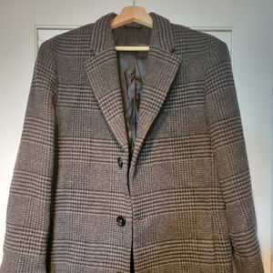 MANGO MAN M single breasted chesterfield coat Prince of Wales check print